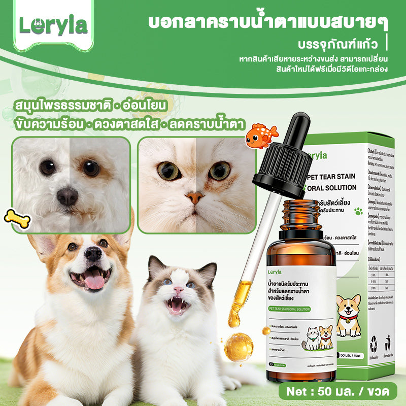 Leryia อาหารเสริมแบบน้ำ สำหรับดูแลและลดคราบน้ำตาในสัตว์เลี้ยง ใช้ได้น้องหมากับน้องแมว