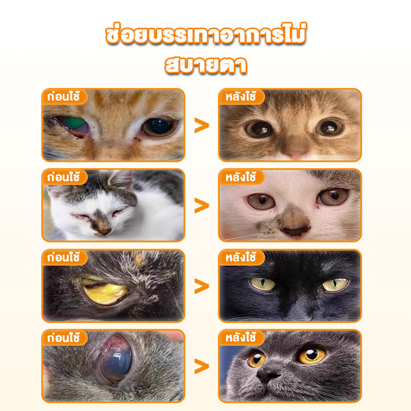 Leryia น้ำยาทำความสะอาดตา สำหรับแมวและสุนัข สูตรพฤกษศาสตร์อ่อนโยน สำหรับคราบน้ำตาและตาสีแดง