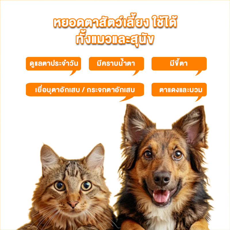 Leryia น้ำยาทำความสะอาดตา สำหรับแมวและสุนัข สูตรพฤกษศาสตร์อ่อนโยน สำหรับคราบน้ำตาและตาสีแดง