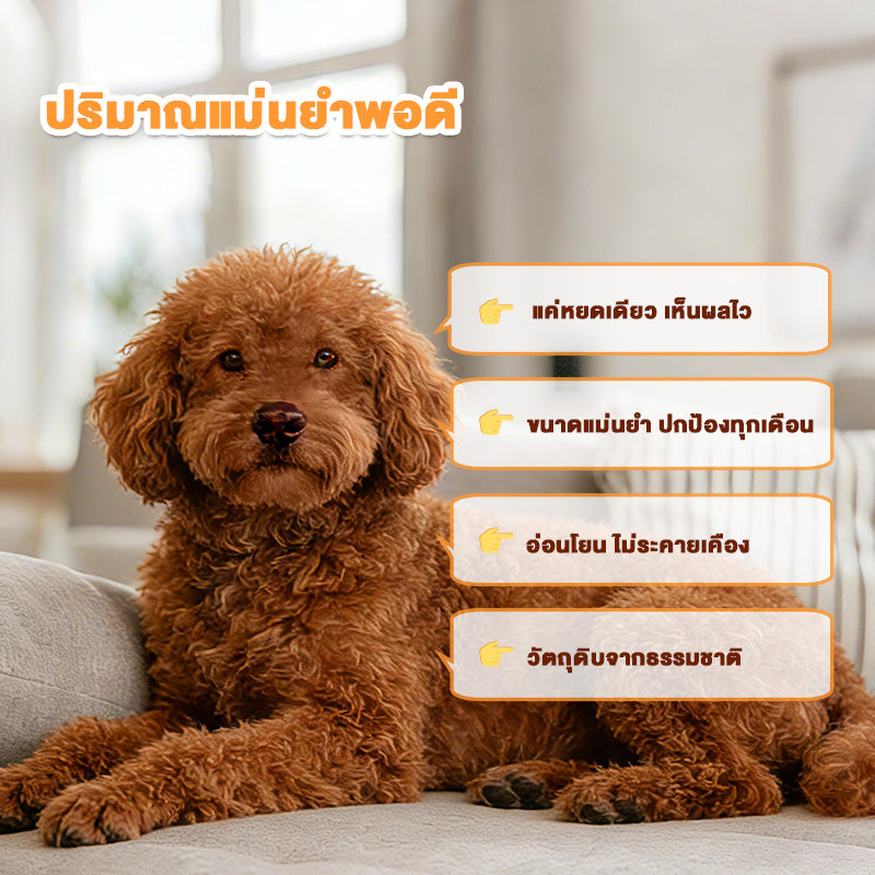 Leryia  ยาหยอดกำจัดหมัดสำหรับสุนัข (imidacloprid) ขนาดตามน้ำหนักตัว 0.4ml / 1.0ml / 2.5ml / 4.0ml — ฆ่าหมัดได้ภายใน 12 ชั่วโมง อยู่ได้นาน 1 เดือน